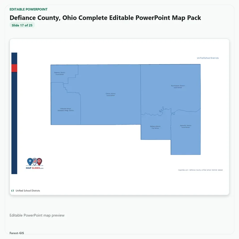 Defiance County, Ohio Editable Map Pack - Image 5