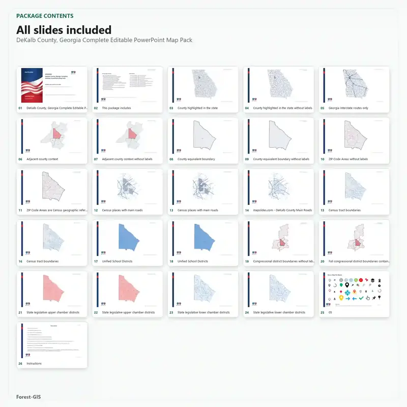 DeKalb County, Georgia Editable Map Pack - Image 2