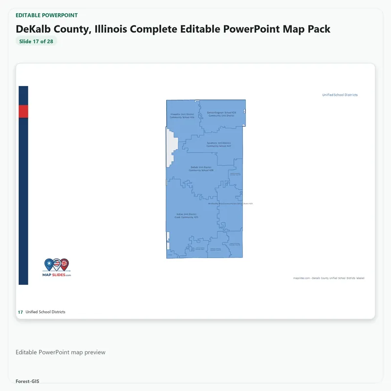 DeKalb County, Illinois Editable Map Pack - Image 5