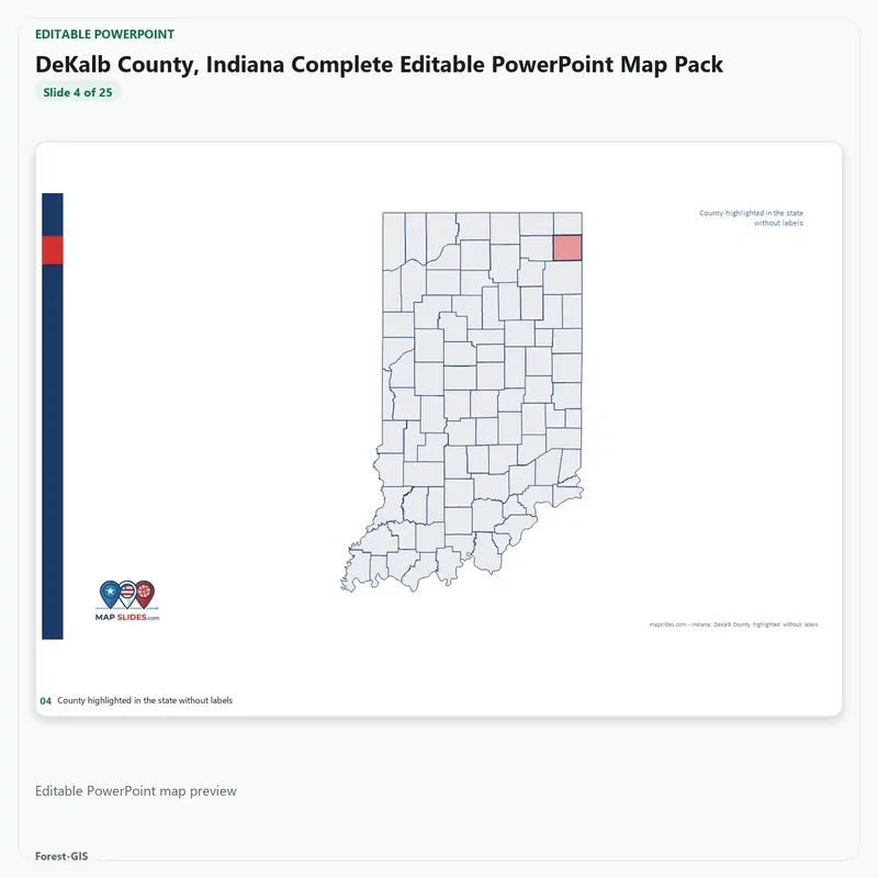 DeKalb County, Indiana Editable Map Pack - Image 4