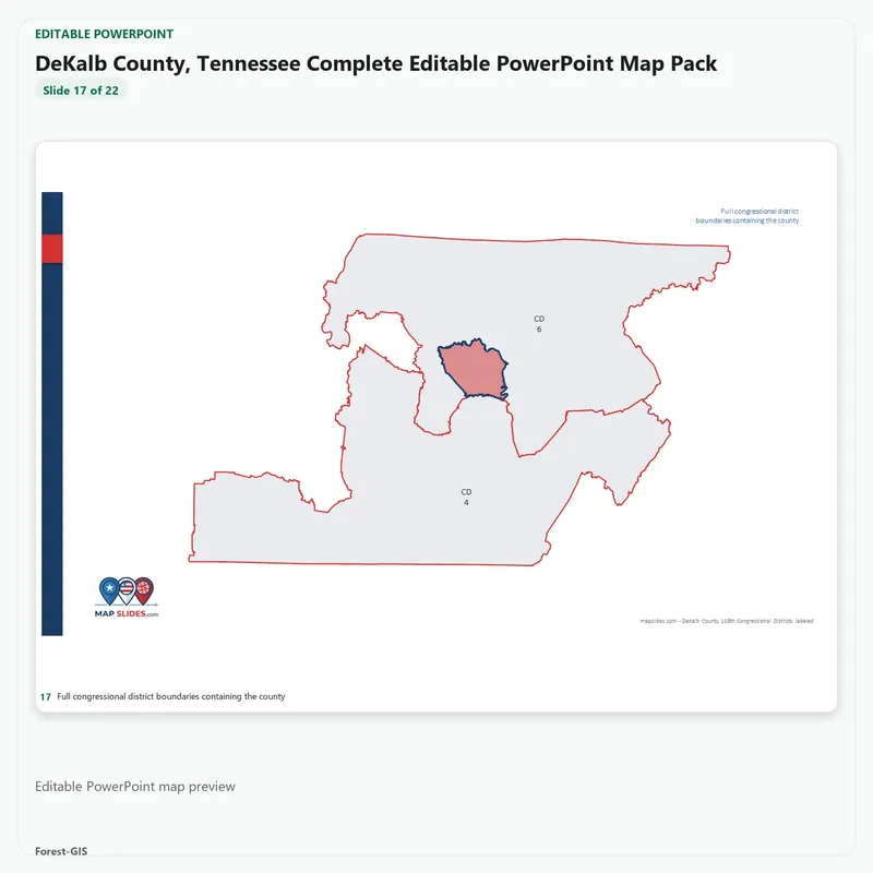 DeKalb County, Tennessee Editable Map Pack - Image 5
