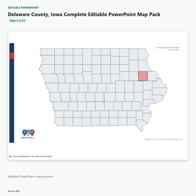 Delaware County, Iowa Editable Map Pack - Image 4