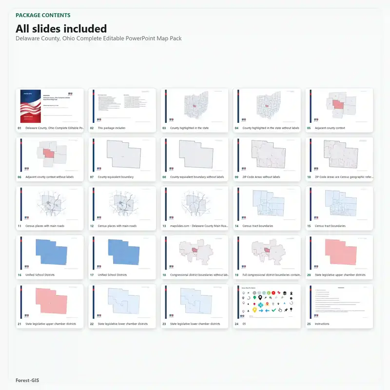 Delaware County, Ohio Editable Map Pack - Image 2