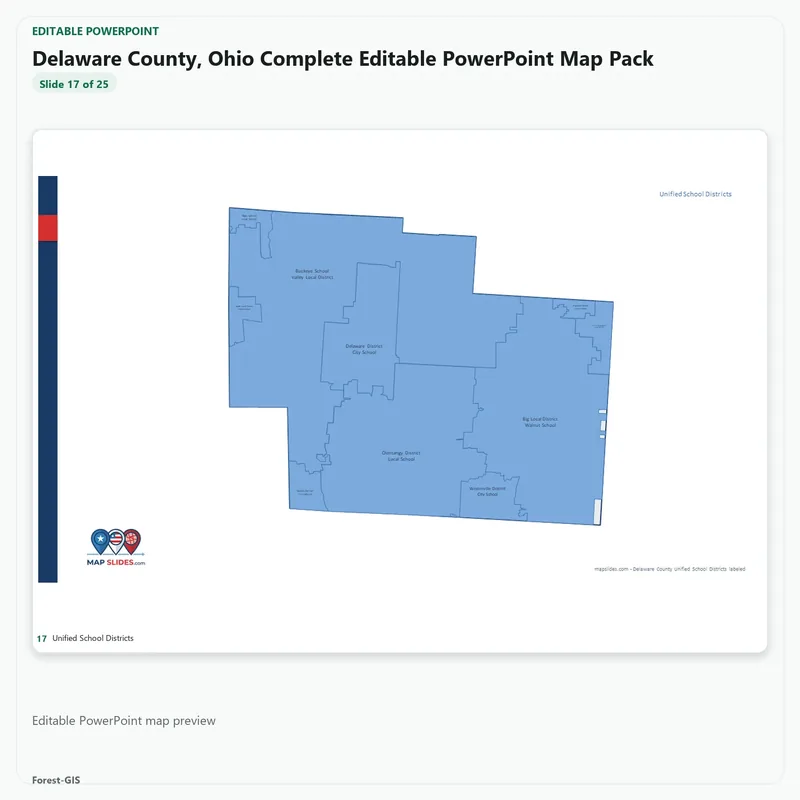 Delaware County, Ohio Editable Map Pack - Image 5