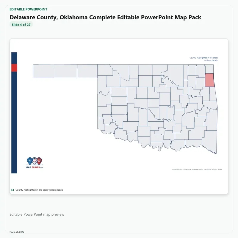 Delaware County, Oklahoma Editable Map Pack - Image 4