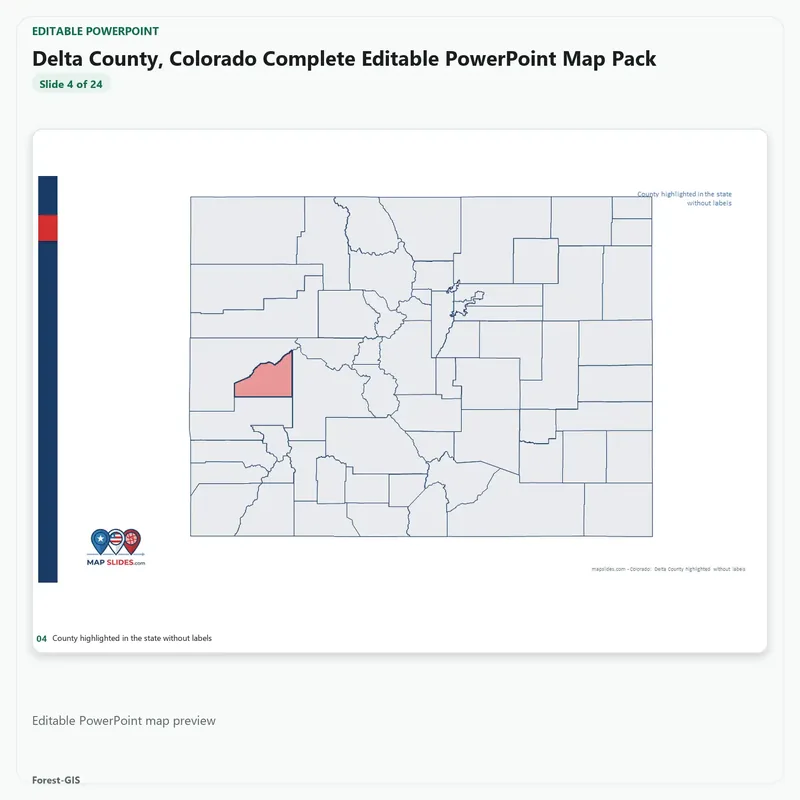 Delta County, Colorado Editable Map Pack - Image 4