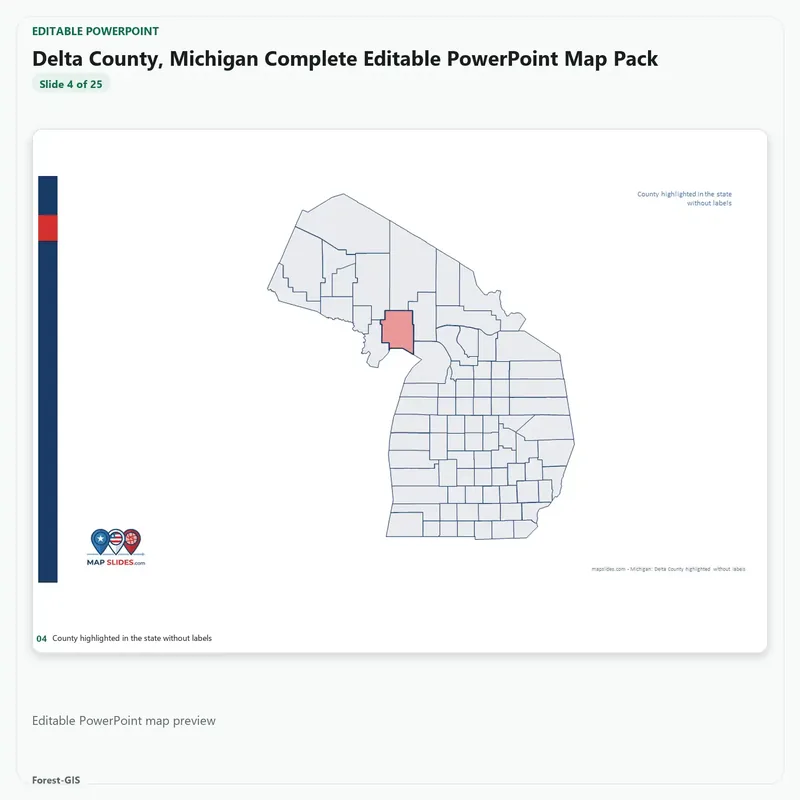Delta County, Michigan Editable Map Pack - Image 4