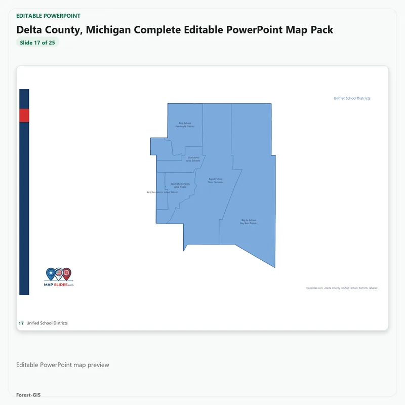 Delta County, Michigan Editable Map Pack - Image 5