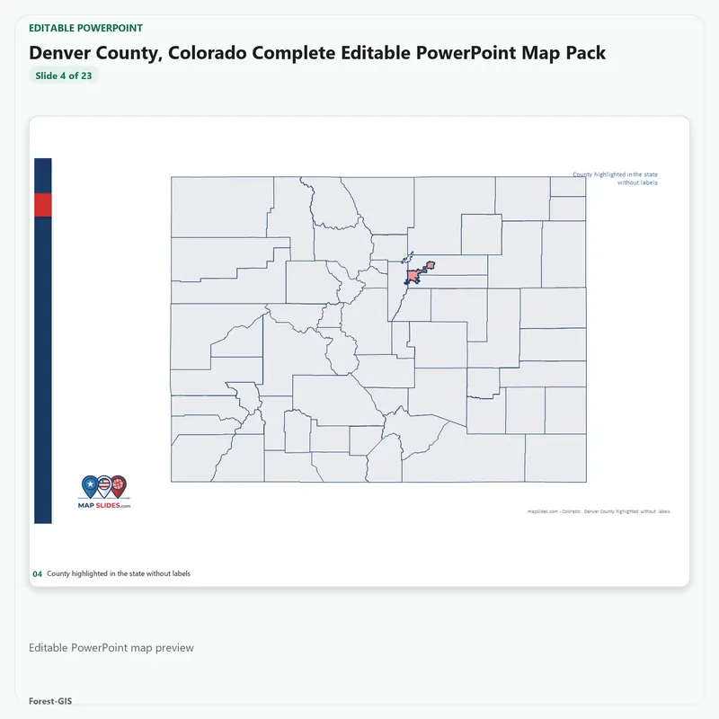 Denver County, Colorado Editable Map Pack - Image 4