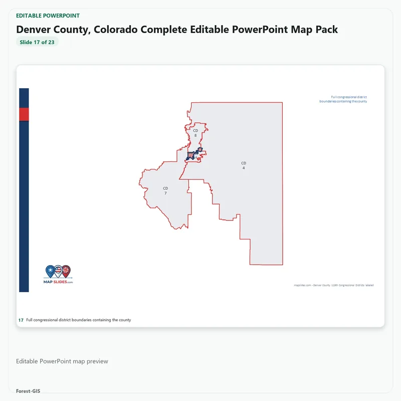 Denver County, Colorado Editable Map Pack - Image 5