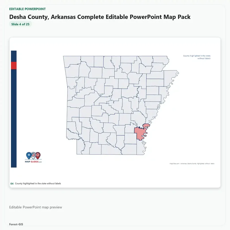 Desha County, Arkansas Editable Map Pack - Image 4