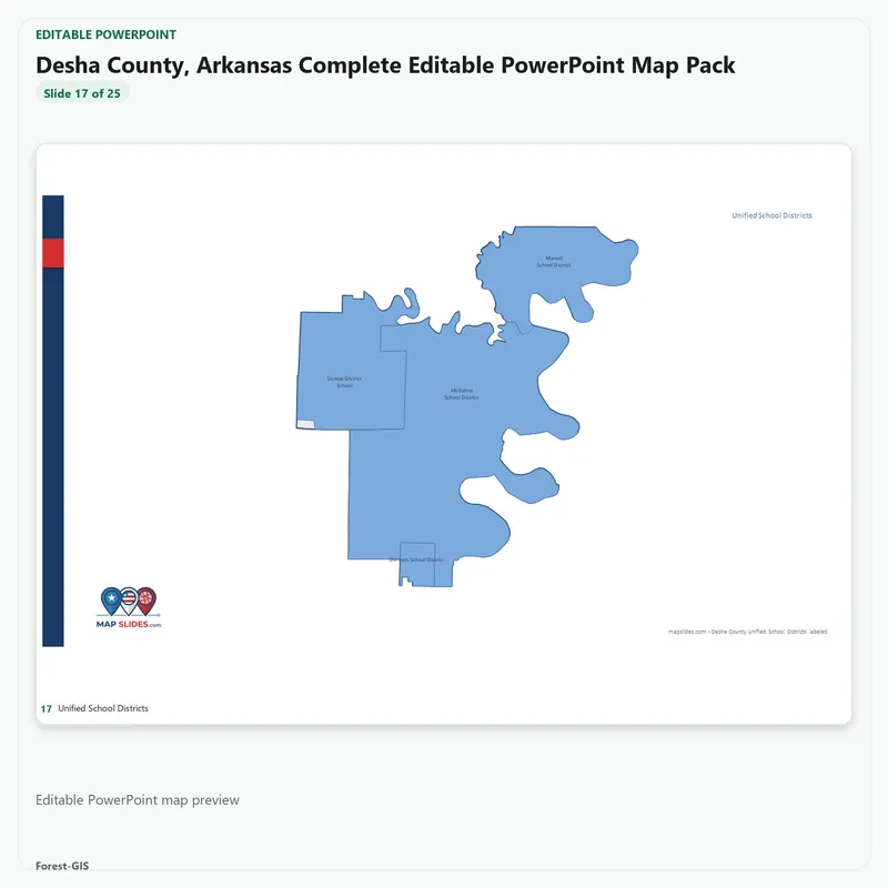 Desha County, Arkansas Editable Map Pack - Image 5