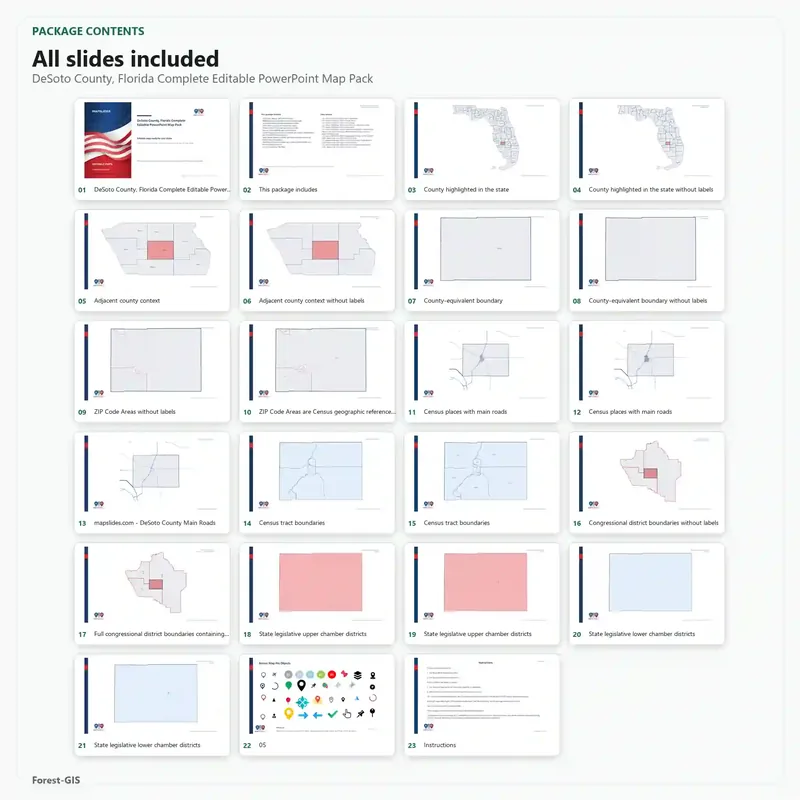 DeSoto County, Florida Editable Map Pack - Image 2