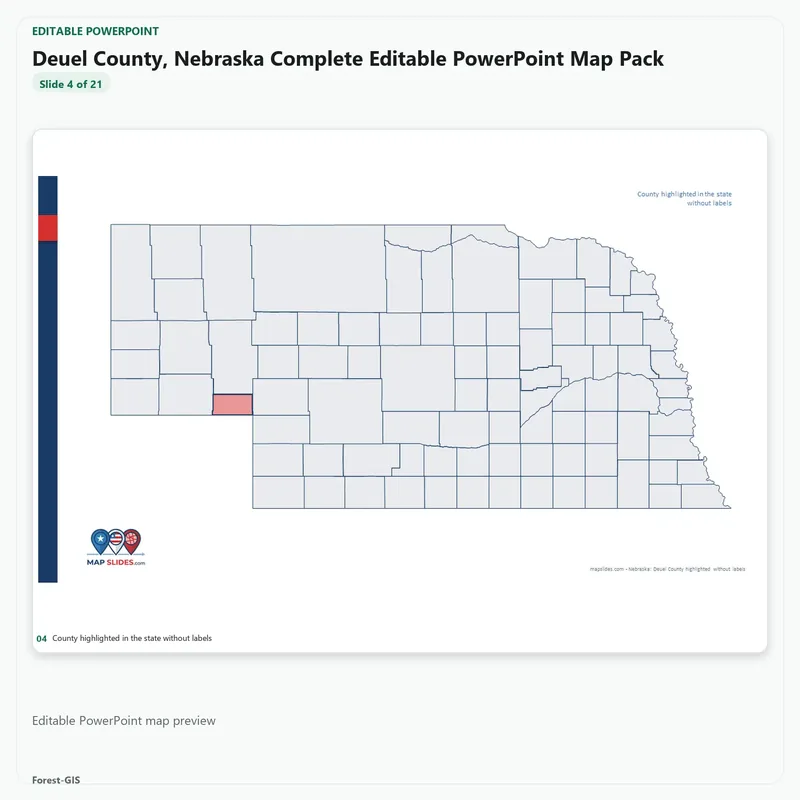 Deuel County, Nebraska Editable Map Pack - Image 4