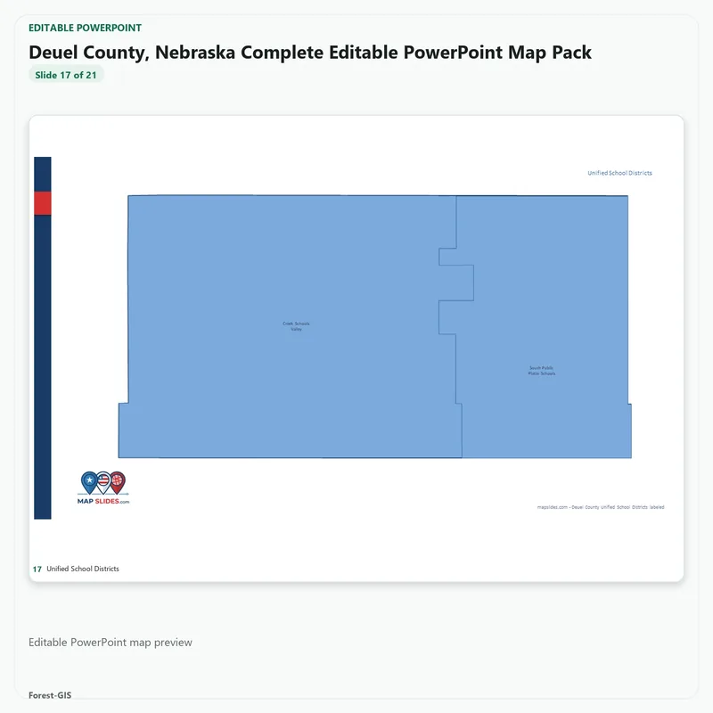 Deuel County, Nebraska Editable Map Pack - Image 5