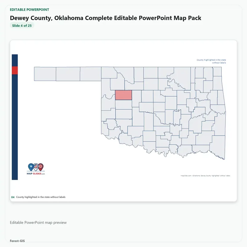 Dewey County, Oklahoma Editable Map Pack - Image 4