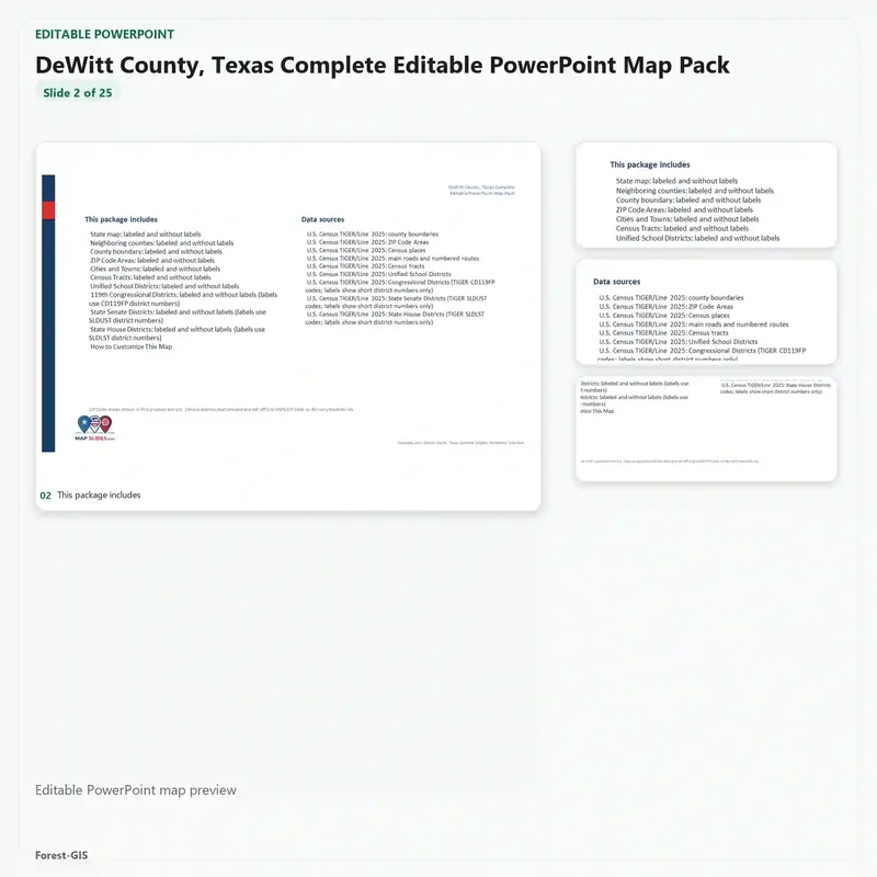 DeWitt County, Texas Editable Map Pack - Image 3