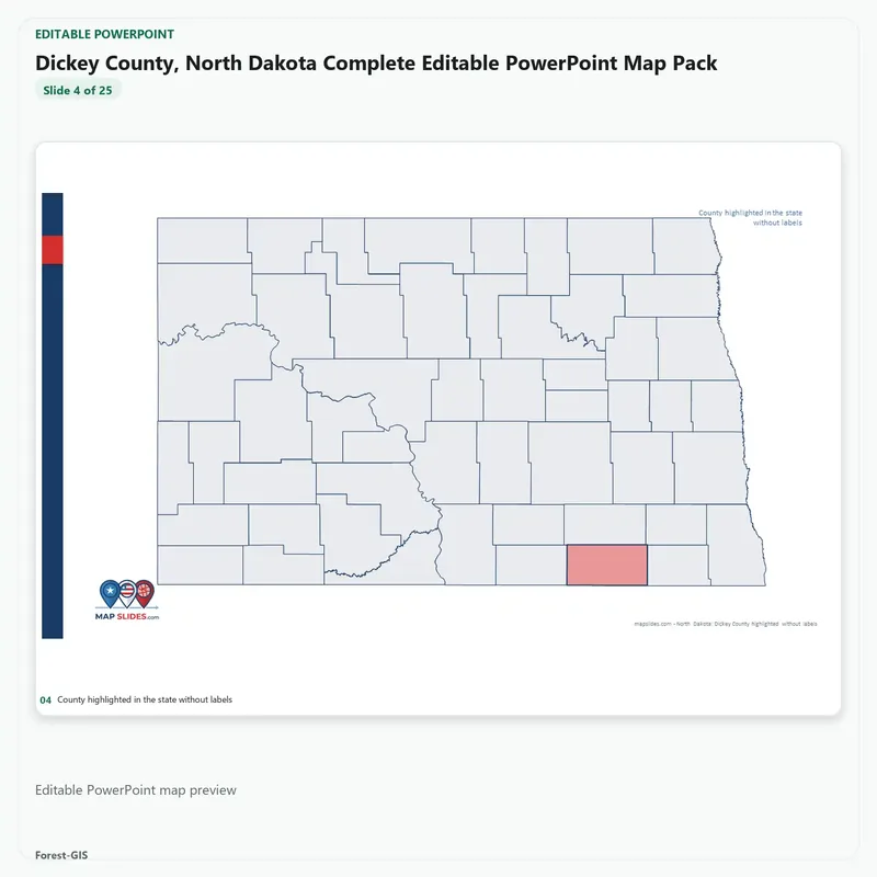 Dickey County, North Dakota Editable Map Pack - Image 4
