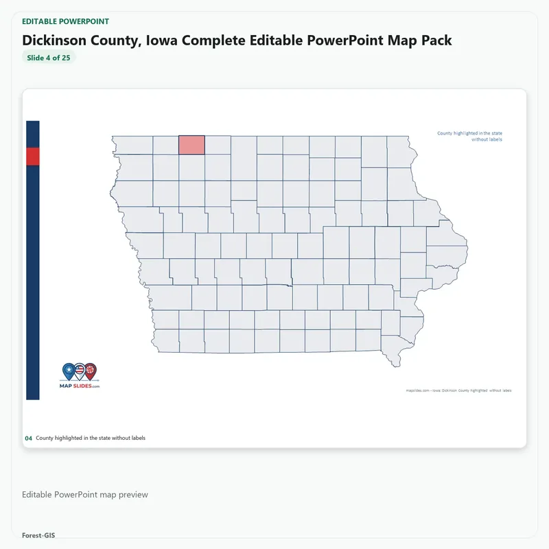 Dickinson County, Iowa Editable Map Pack - Image 4