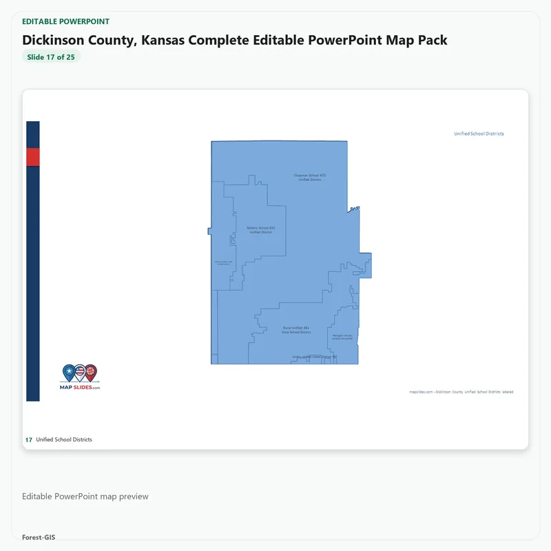 Dickinson County, Kansas Editable Map Pack - Image 5
