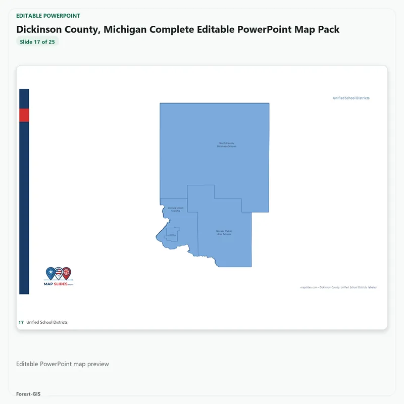 Dickinson County, Michigan Editable Map Pack - Image 5