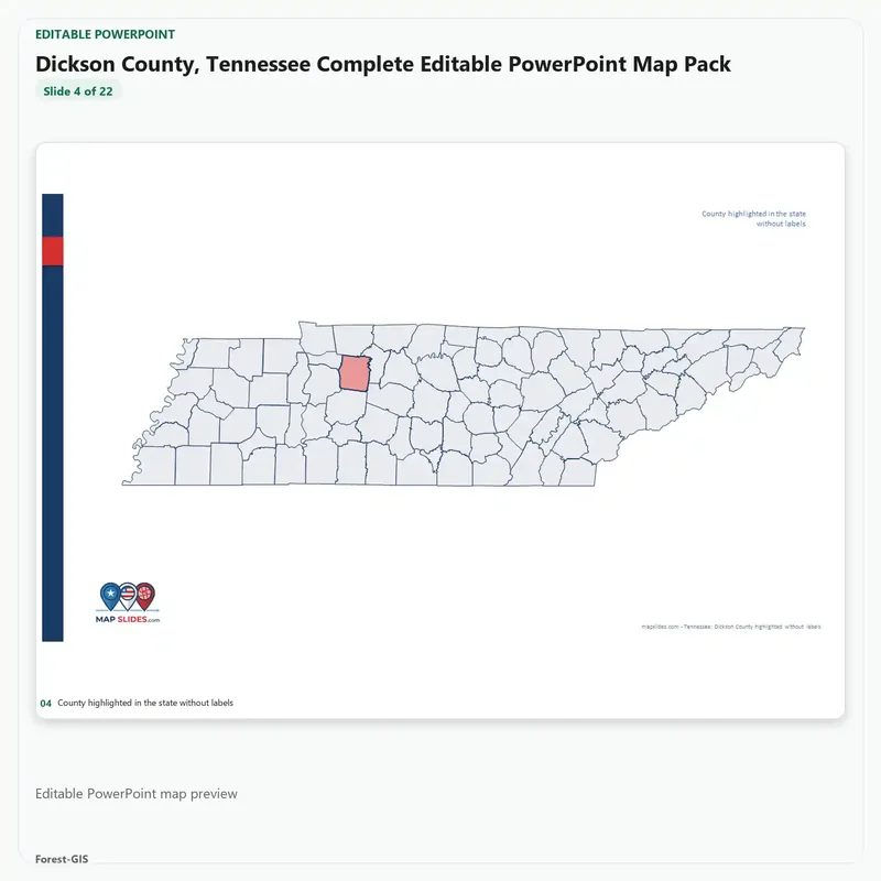 Dickson County, Tennessee Editable Map Pack - Image 4