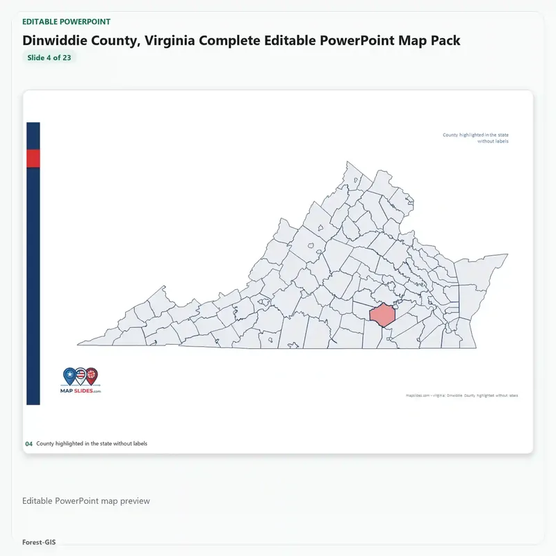 Dinwiddie County, Virginia Editable Map Pack - Image 4