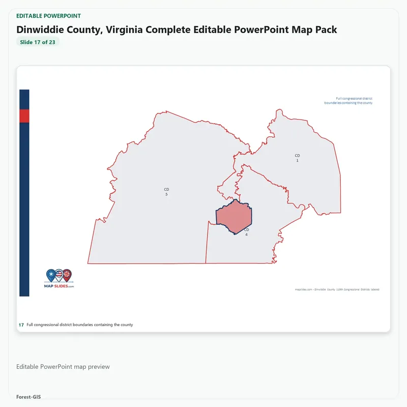Dinwiddie County, Virginia Editable Map Pack - Image 5