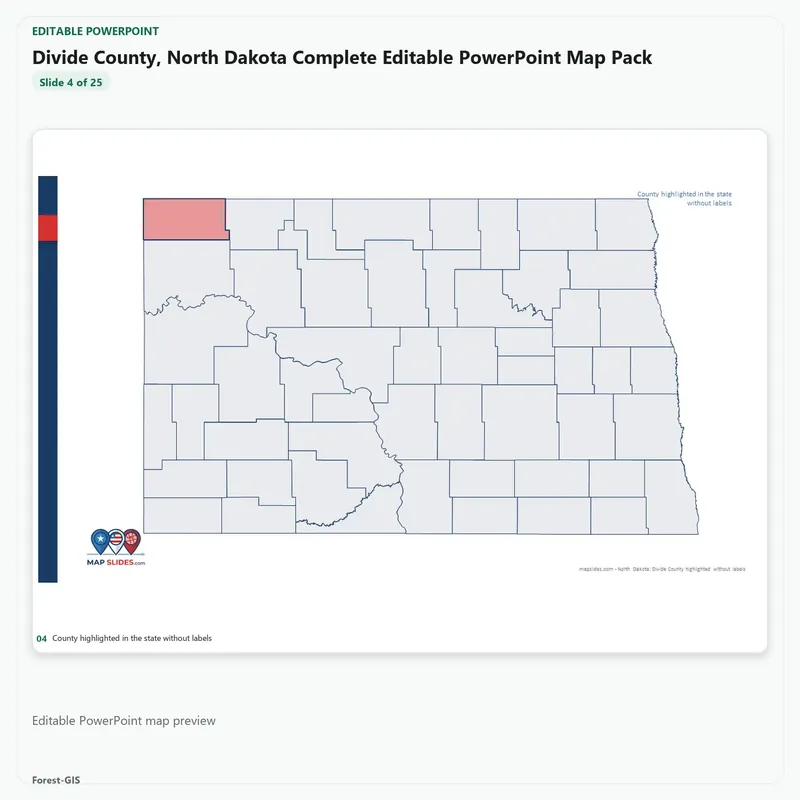 Divide County, North Dakota Editable Map Pack - Image 4