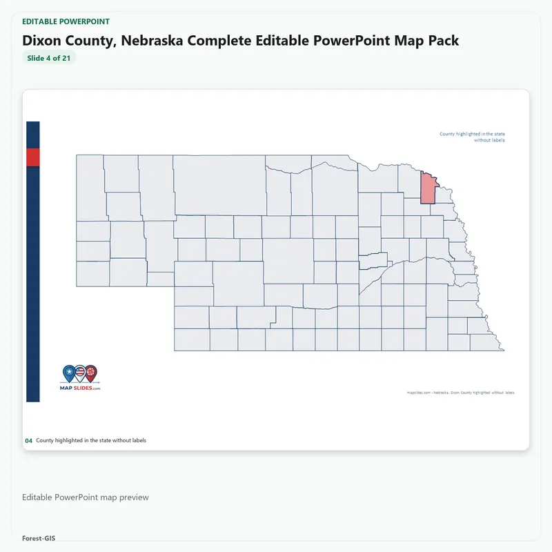 Dixon County, Nebraska Editable Map Pack - Image 4