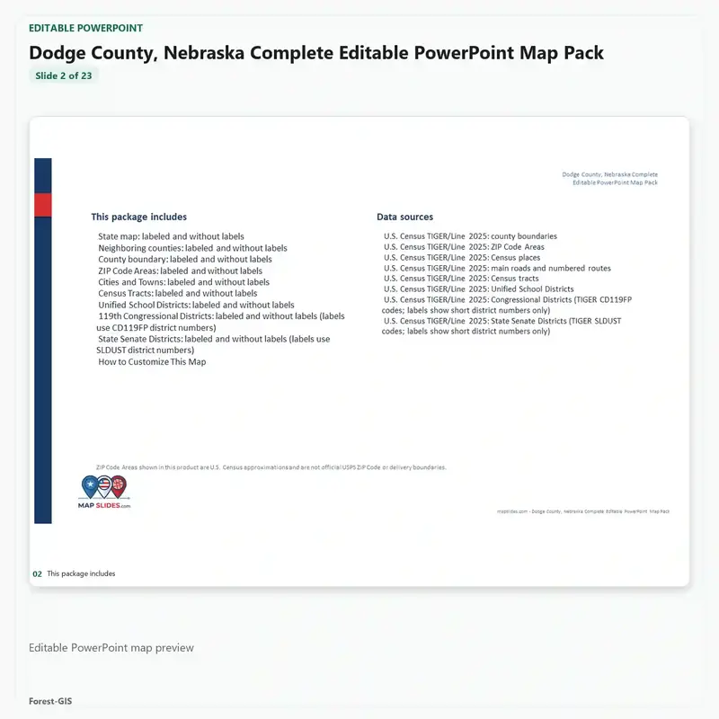 Dodge County, Nebraska Editable Map Pack - Image 3