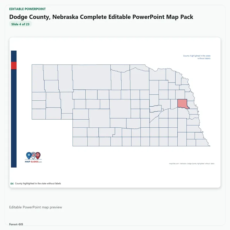 Dodge County, Nebraska Editable Map Pack - Image 4