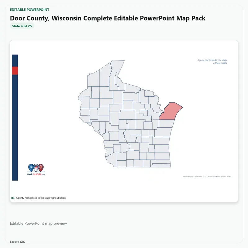 Door County, Wisconsin Editable Map Pack - Image 4