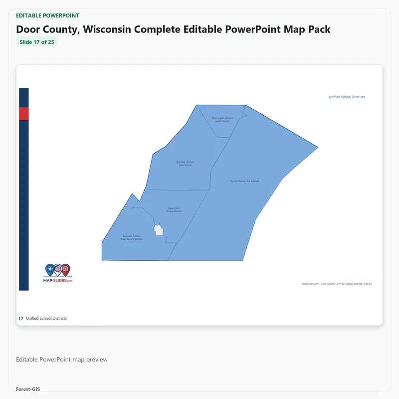 Door County, Wisconsin Editable Map Pack - Image 5