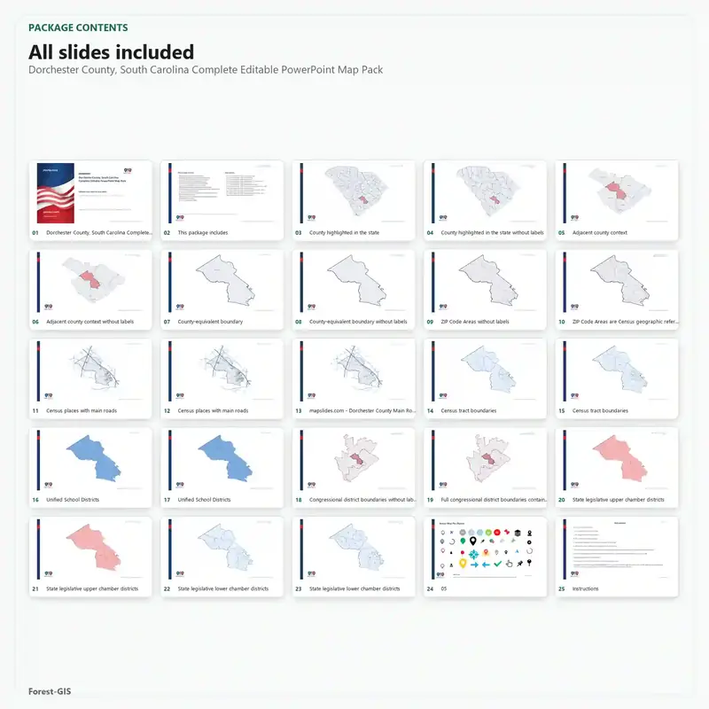 Dorchester County, South Carolina Editable Map Pack - Image 2