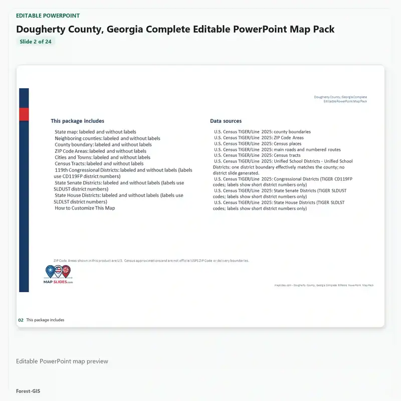 Dougherty County, Georgia Editable Map Pack - Image 3