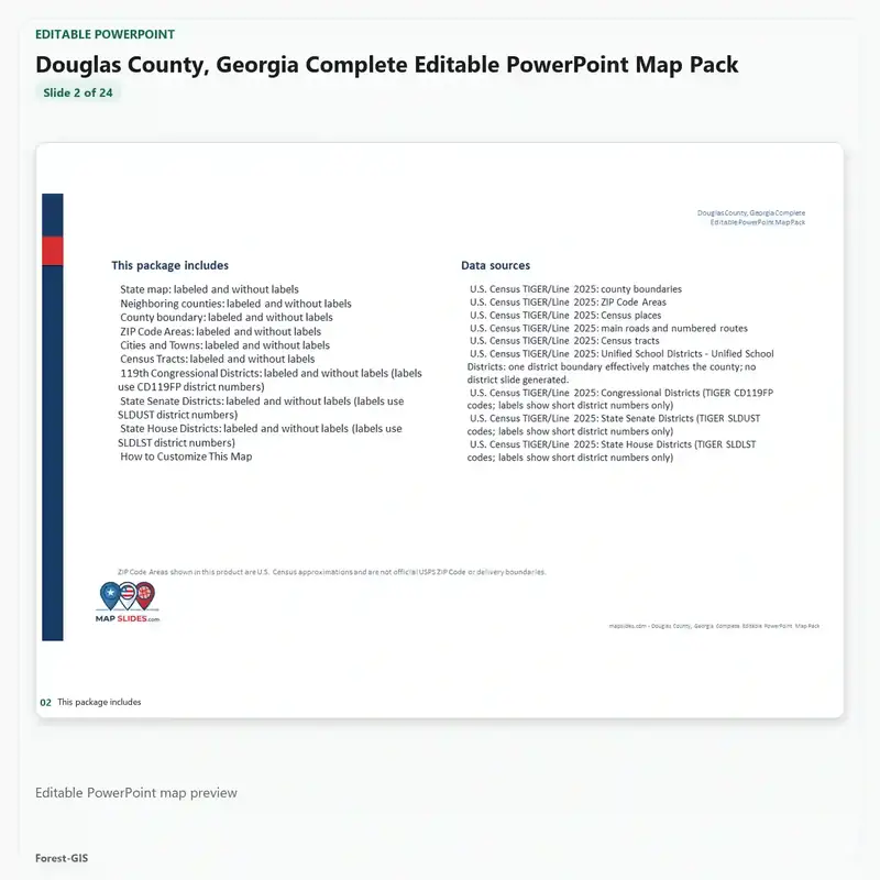 Douglas County, Georgia Editable Map Pack - Image 3