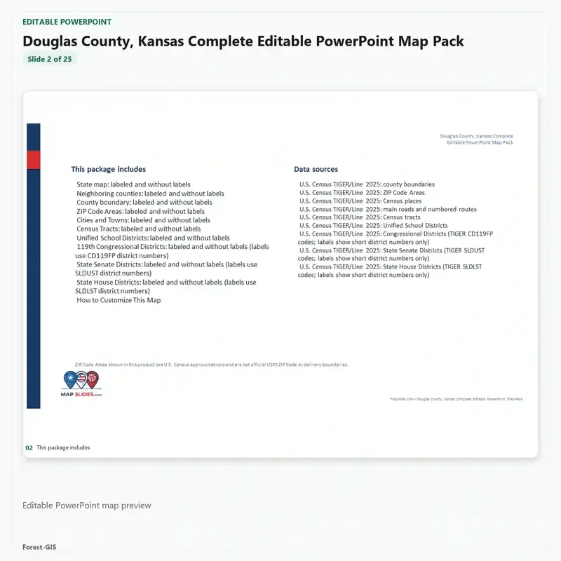 Douglas County, Kansas Editable Map Pack - Image 3
