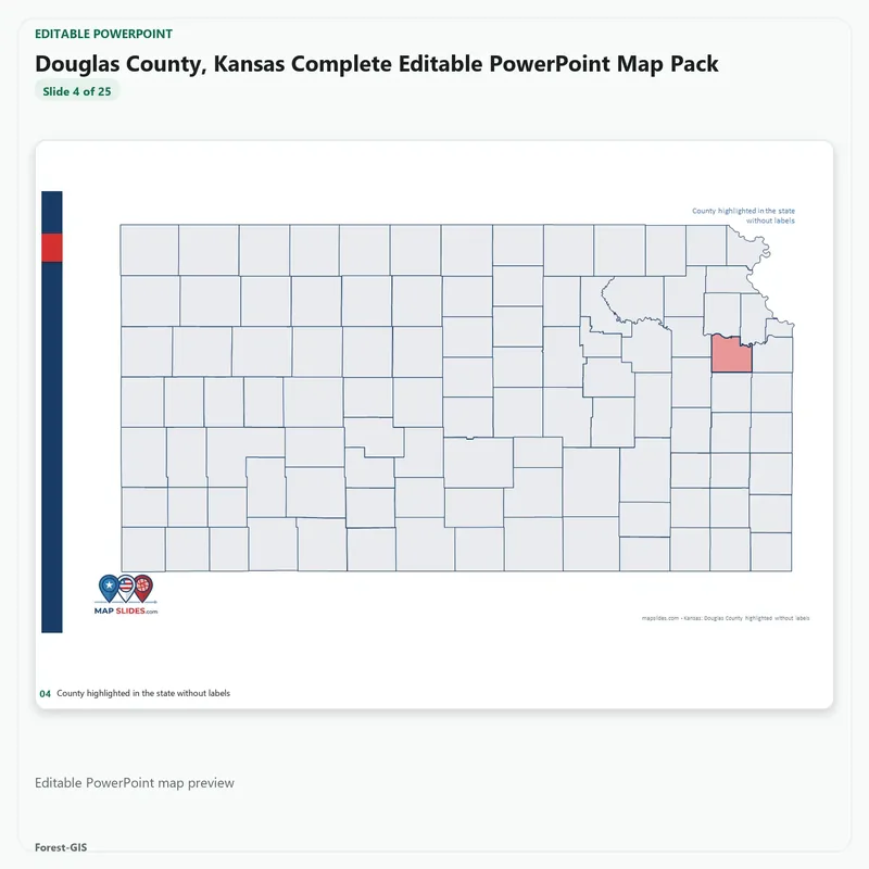 Douglas County, Kansas Editable Map Pack - Image 4
