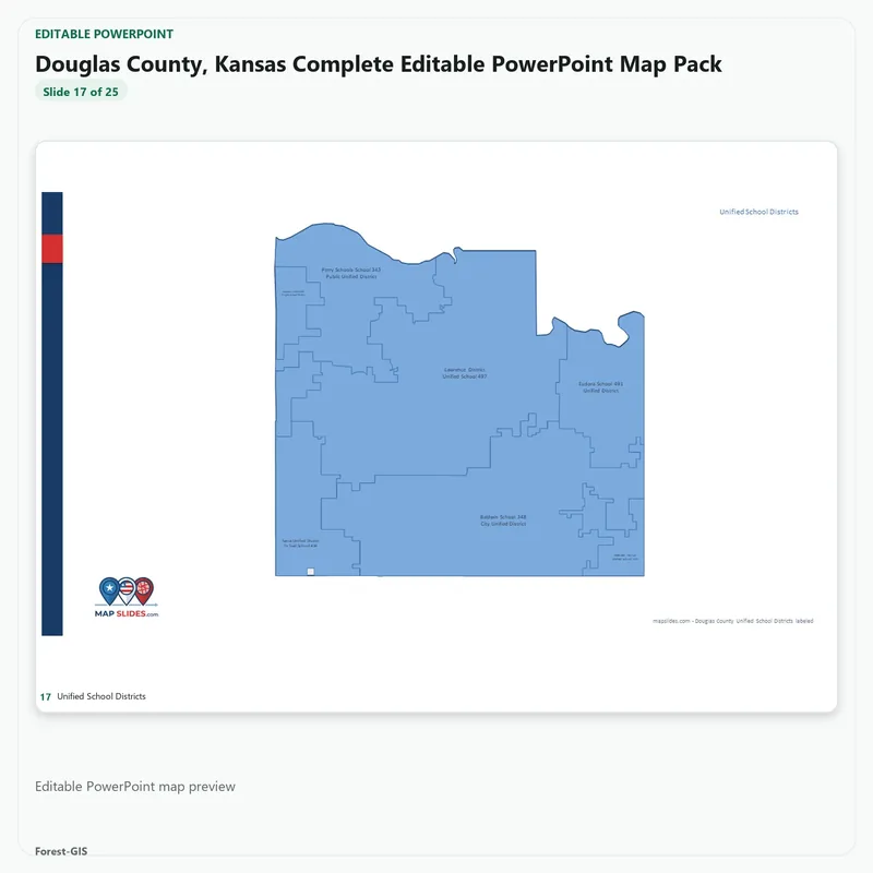 Douglas County, Kansas Editable Map Pack - Image 5