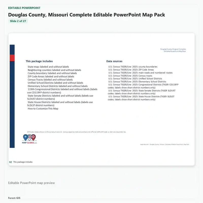 Douglas County, Missouri Editable Map Pack - Image 3