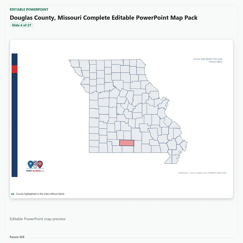 Douglas County, Missouri Editable Map Pack - Image 4