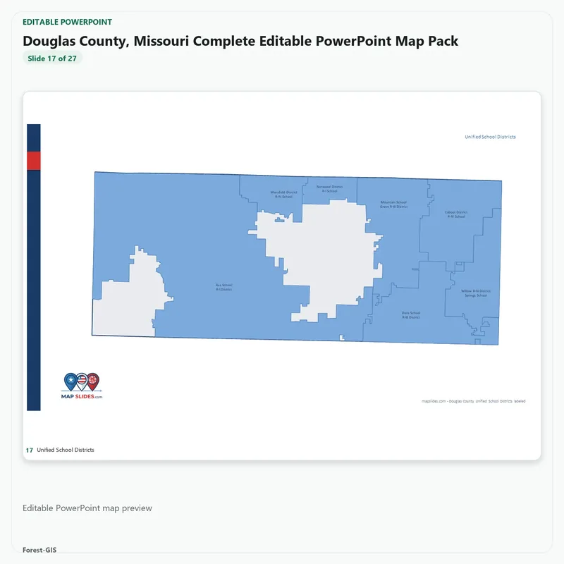 Douglas County, Missouri Editable Map Pack - Image 5
