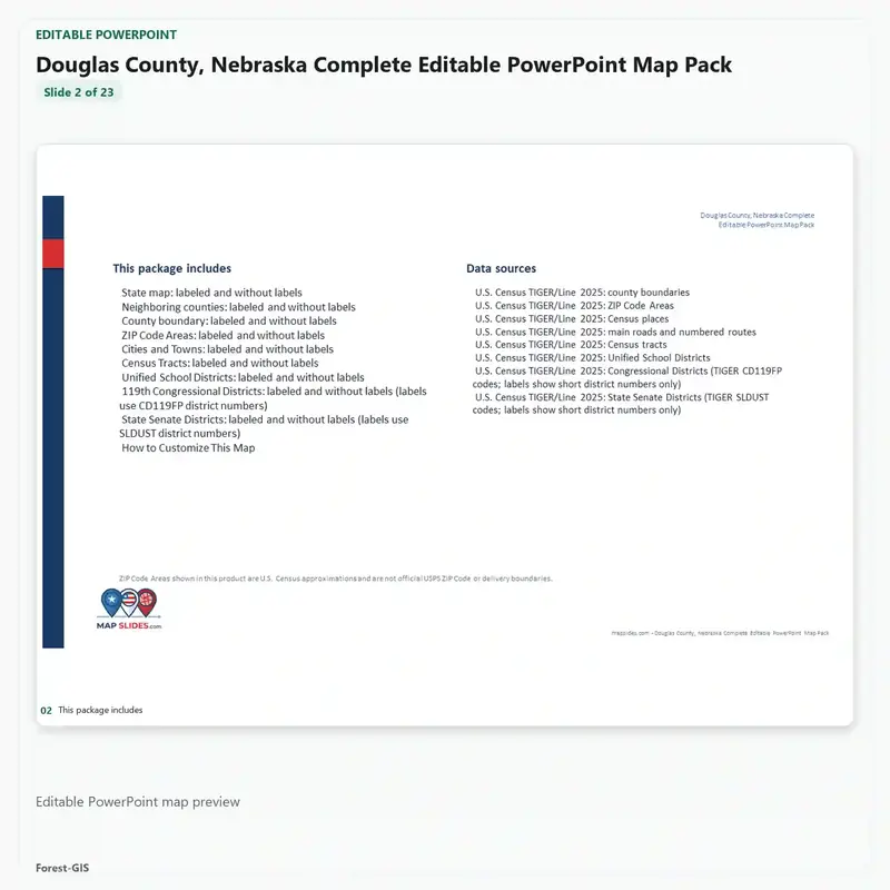Douglas County, Nebraska Editable Map Pack - Image 3