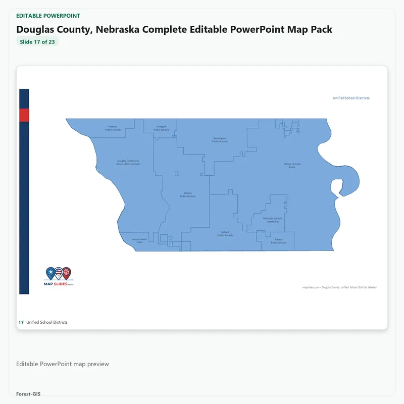 Douglas County, Nebraska Editable Map Pack - Image 5