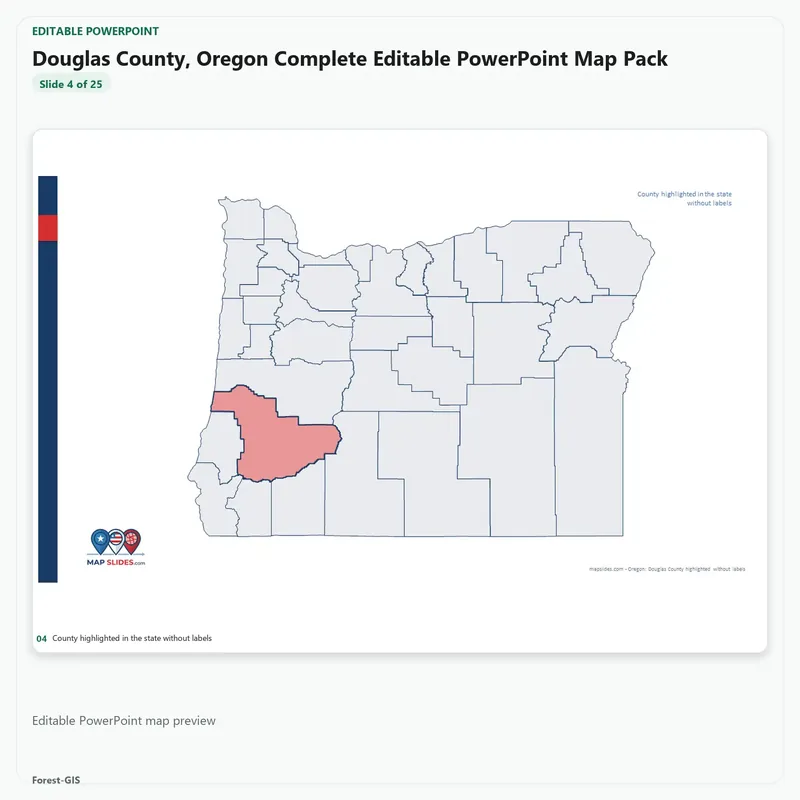 Douglas County, Oregon Editable Map Pack - Image 4