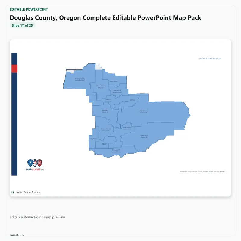 Douglas County, Oregon Editable Map Pack - Image 5