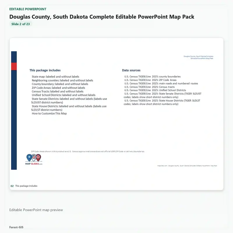 Douglas County, South Dakota Editable Map Pack - Image 3