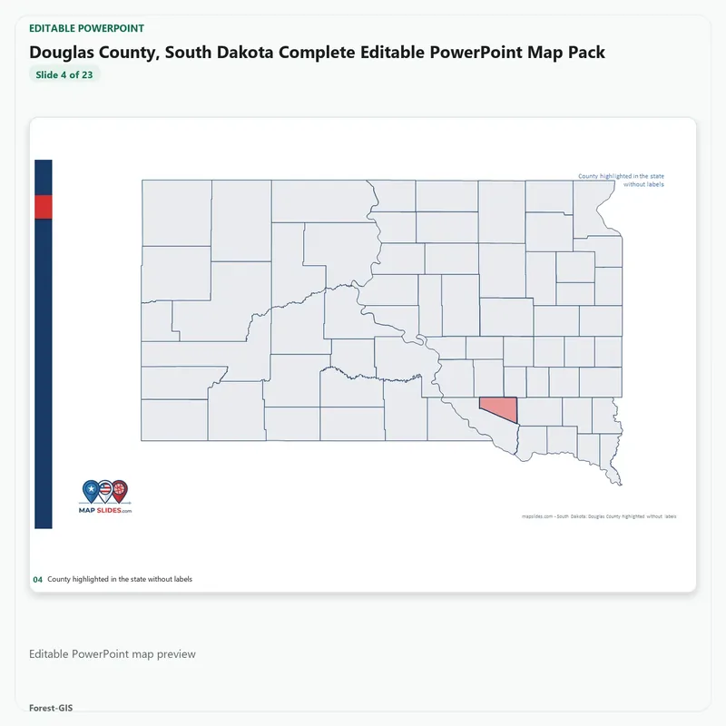 Douglas County, South Dakota Editable Map Pack - Image 4