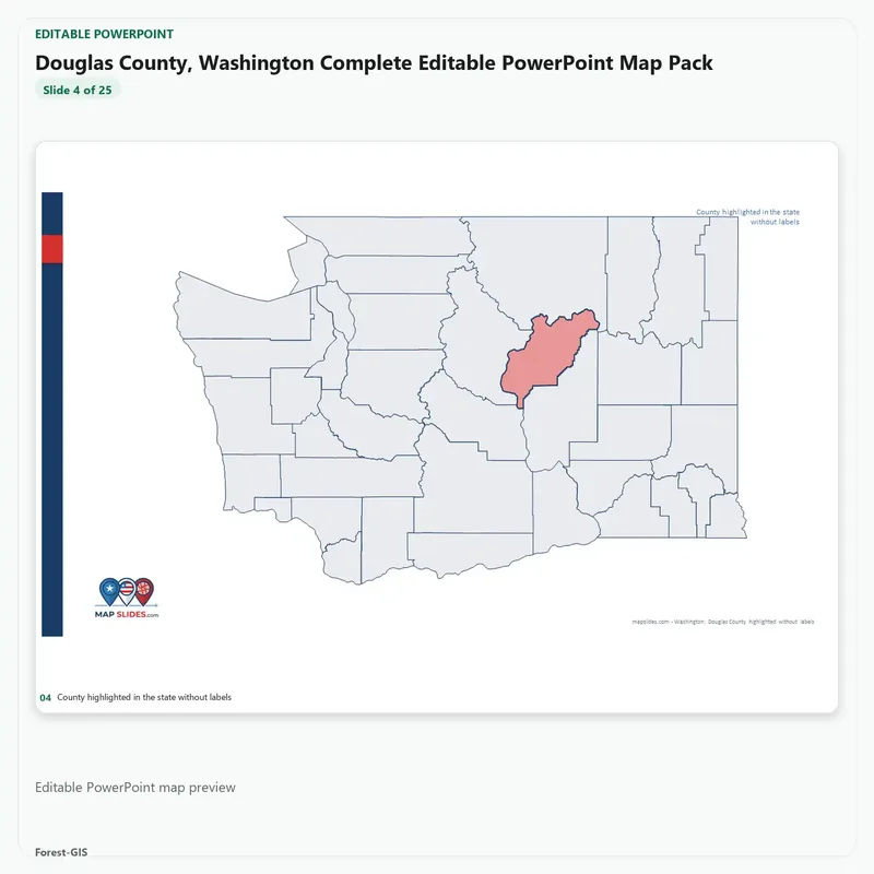 Douglas County, Washington Editable Map Pack - Image 4